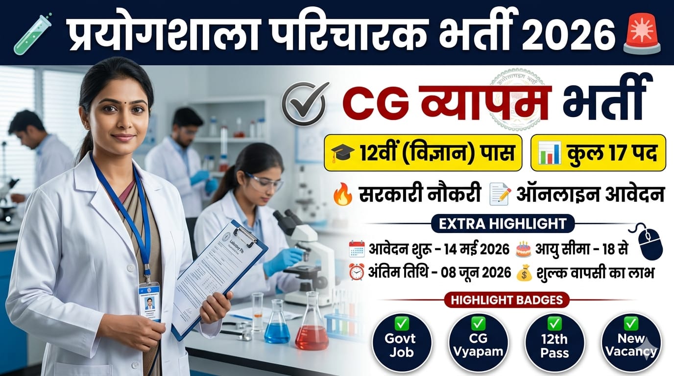 CG Vyapam Laboratory Attendant Recruitment 2026