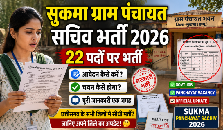 Sukma Gram Panchayat Sachiv Bharti 2026