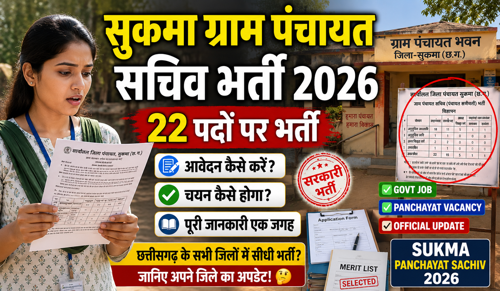 Sukma Gram Panchayat Sachiv Bharti 2026